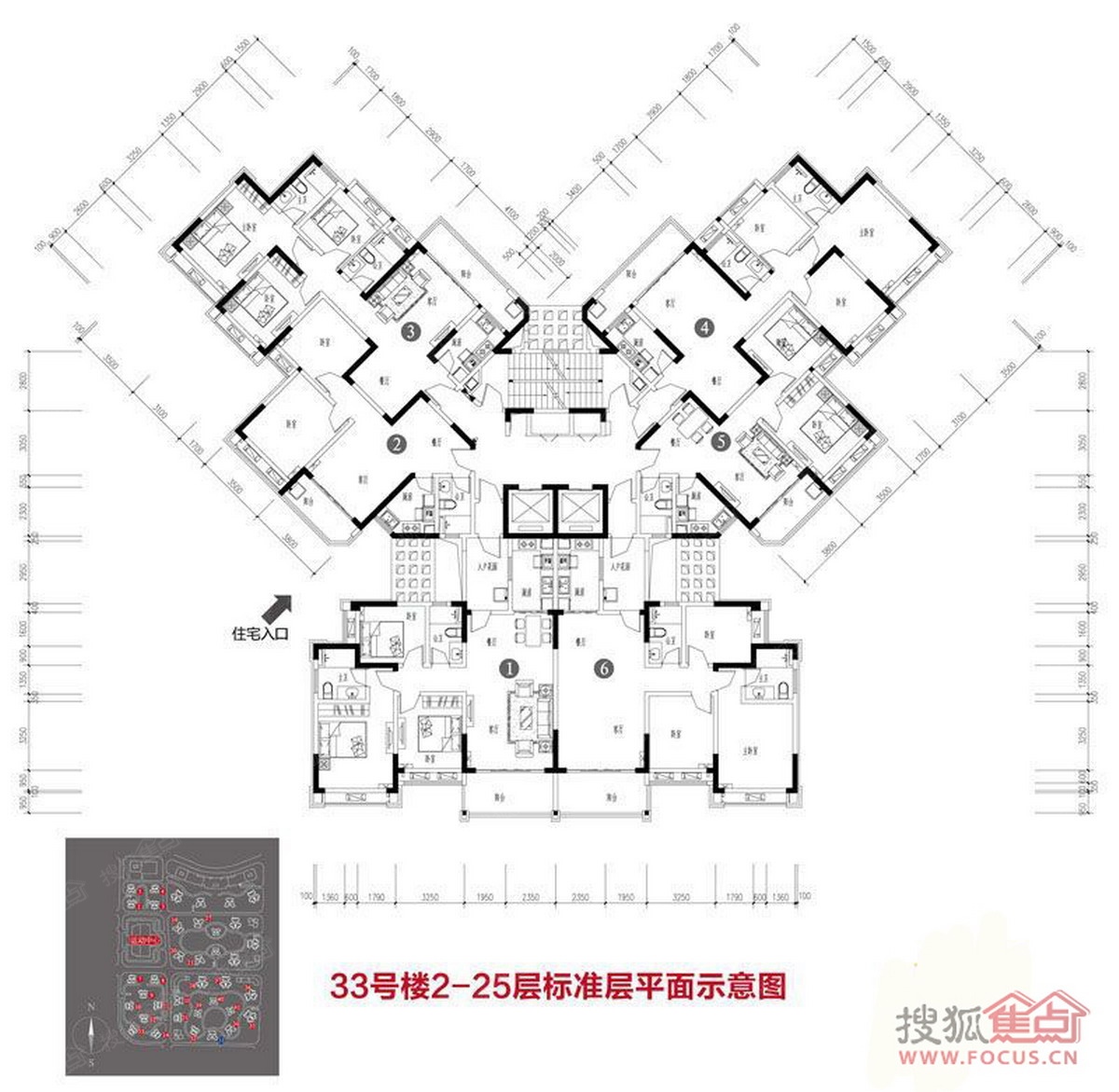 恒大雅苑一期33号楼标准层平面图-重庆搜狐焦