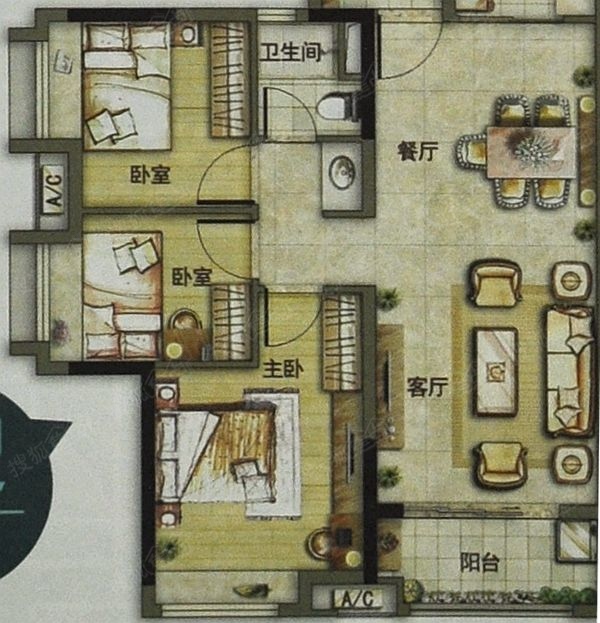 万科南方公元三居室万科南方公元a1/a2栋02户型图_万科南方公元户型图