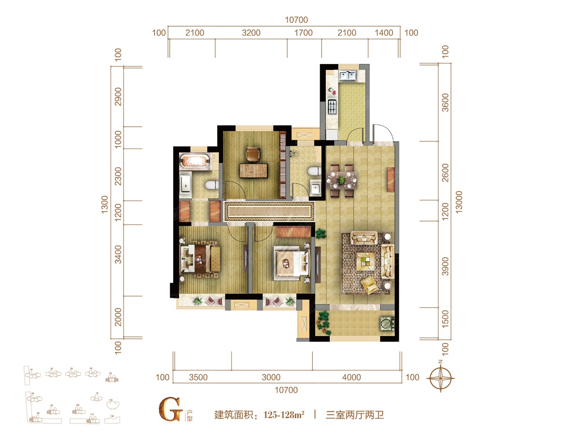 保利东郡小区三居室G_保利东郡小区户型图-石家庄搜狐焦点网