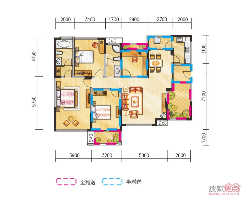 金地天府城公寓户型图图片